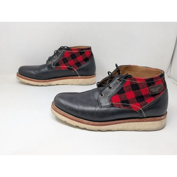 H.S. Trask Reserve Buffalo Plaid Chukka Boots Men\'s Size 9 M Made‎ in USA Vibram main image 6